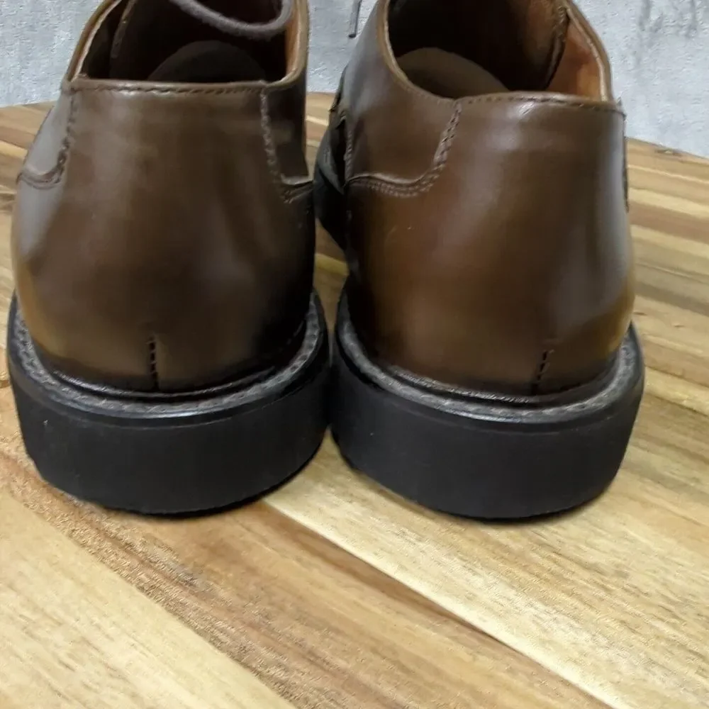 Florsheim FLS Shoes Mens 9 M‎ Brown Leather Midtown Cap Toe Lace Up Oxfords